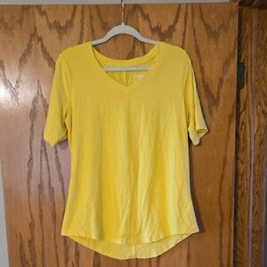 Sunny Yellow V-Neck Short Sleeve Top